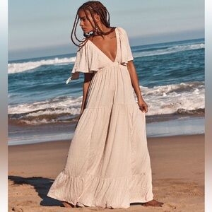 Women’s Free People La La Maxi Dress - Color Salt - Size Medium - Worn Once
